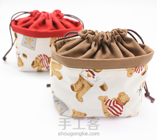 布艺小熊束口收纳袋 第23步