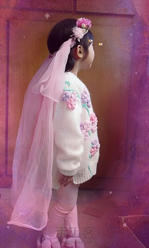 彩虹花朵毛衣 第26步