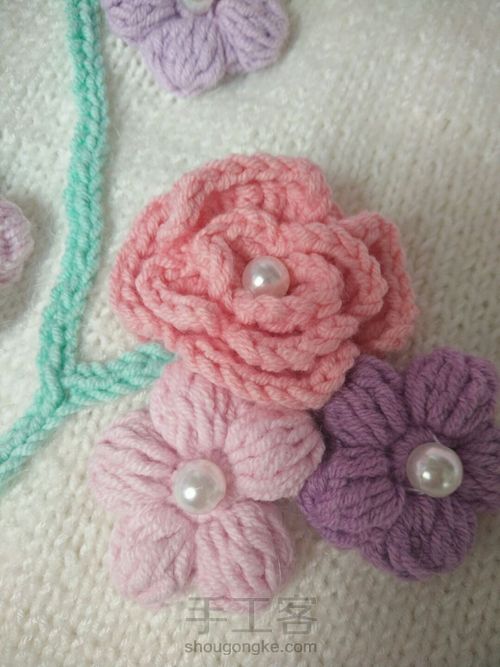 彩虹花朵毛衣 第27步