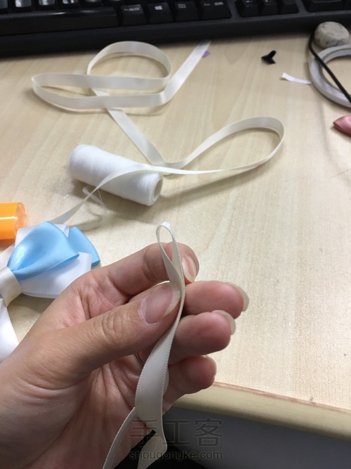高端大气蝴蝶结弹力夹 第22步