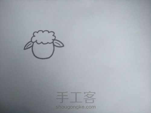 来教你画一只可爱的小羊~ 第3步