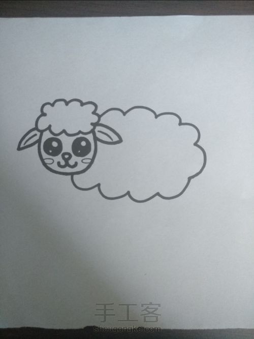 来教你画一只可爱的小羊~ 第5步