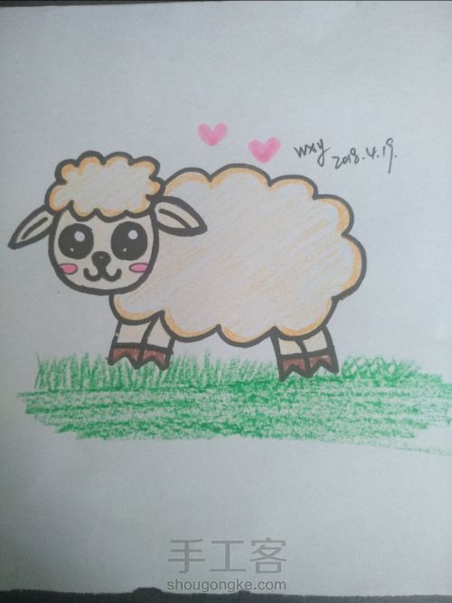 来教你画一只可爱的小羊~ 第7步