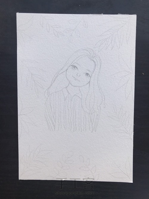 森系少女水彩小头像-送给闺蜜的小礼物 第1步