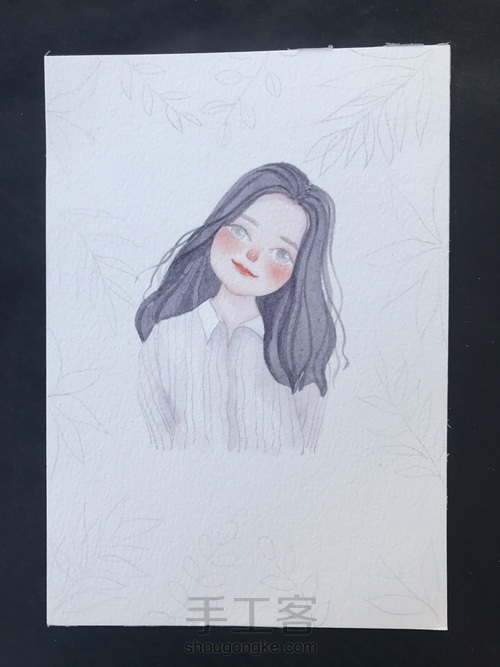 森系少女水彩小头像-送给闺蜜的小礼物 第4步