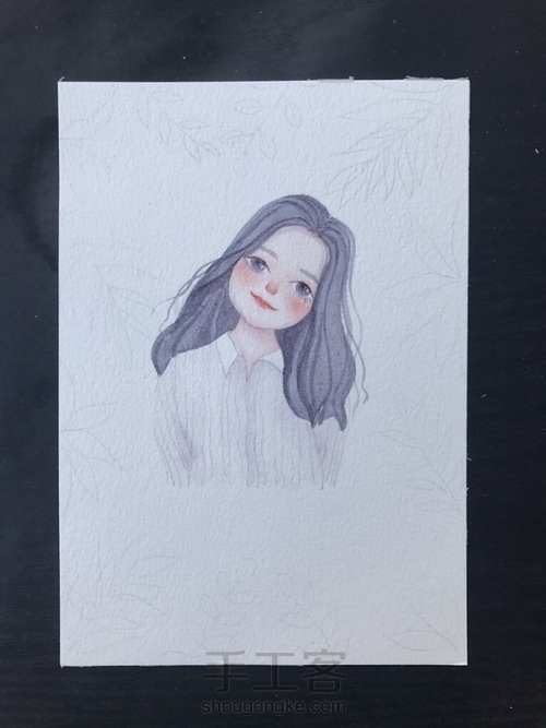森系少女水彩小头像-送给闺蜜的小礼物 第5步