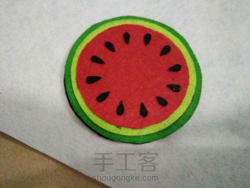 不织布西瓜杯垫🍉 第16步