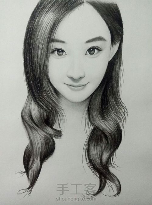 赵丽颖素描手绘教程 第1步