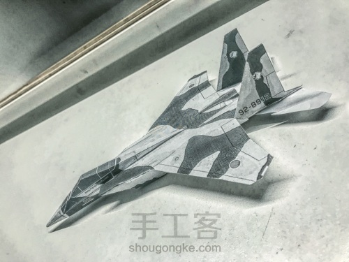 会飞的F15战斗机纸飞机模型 第12步