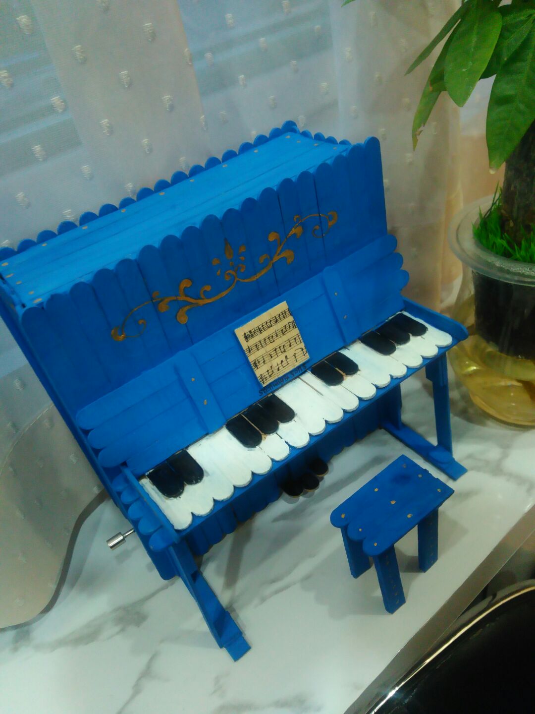 雪糕棍制作钢琴八音盒