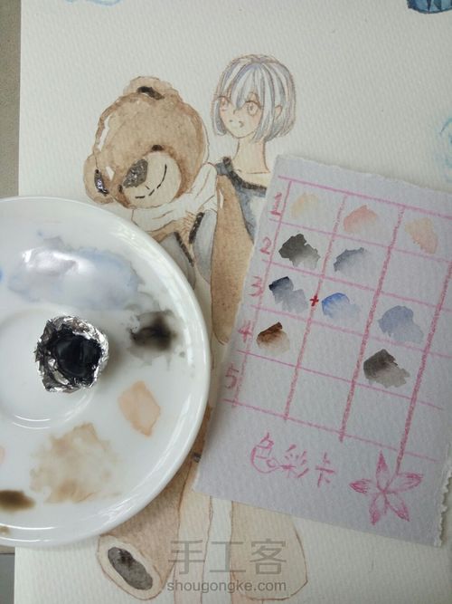 抱着泰迪的姑娘 第12步