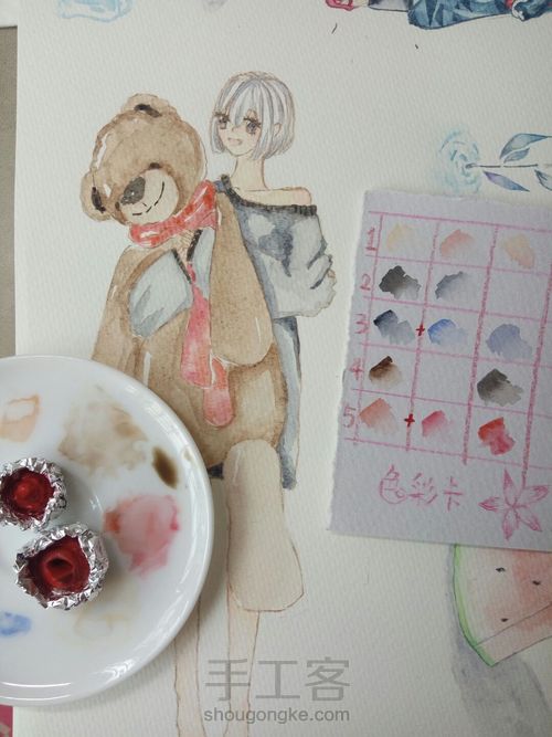 抱着泰迪的姑娘 第14步