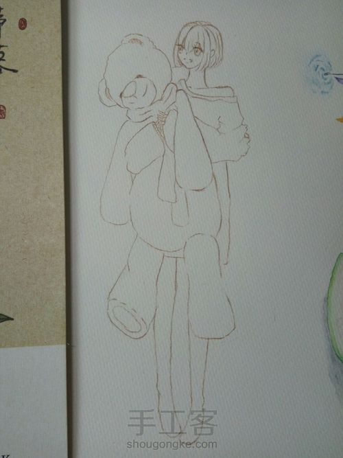 抱着泰迪的姑娘 第2步