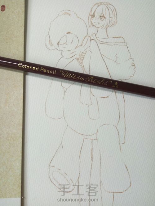 抱着泰迪的姑娘 第3步