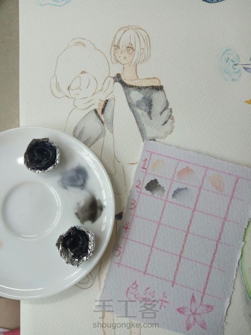 抱着泰迪的姑娘 第6步