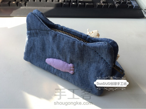 旧物改造 牛仔猫猫零钱包 第23步