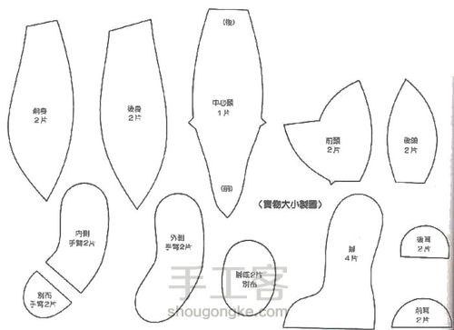 旧物改造 牛仔裤做的泰迪熊 第2步