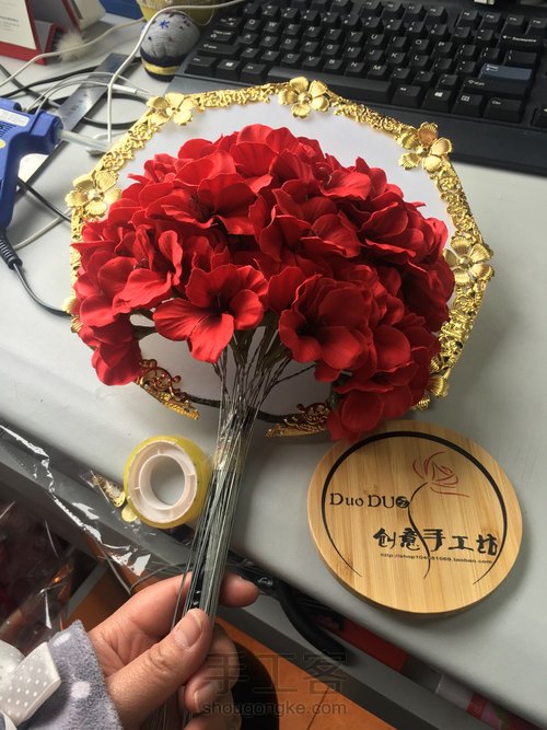 3-团扇中式婚礼新娘手捧花 第16步