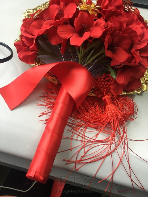 3-团扇中式婚礼新娘手捧花 第32步