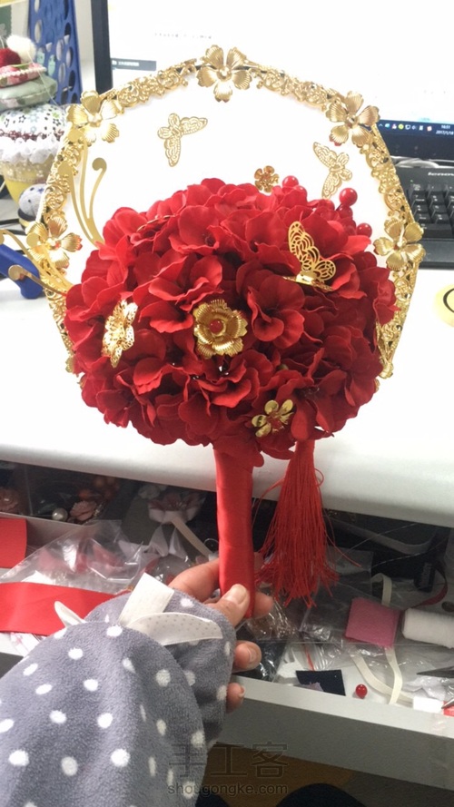3-团扇中式婚礼新娘手捧花 第35步