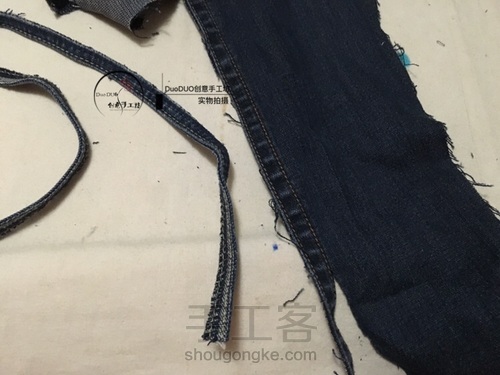 旧物改造 牛仔围裙 第7步