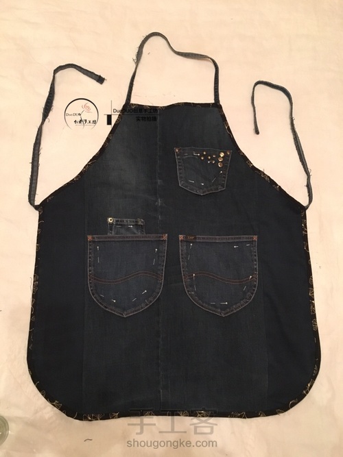 旧物改造 牛仔围裙 第11步