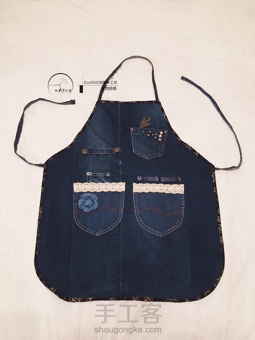 旧物改造 牛仔围裙 第14步
