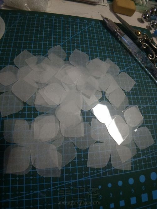 热缩片 无尽夏紫阳花发簪 第1步