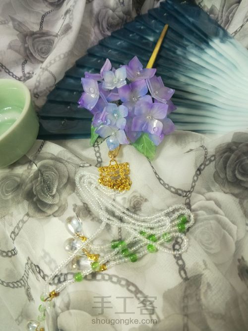 热缩片 无尽夏紫阳花发簪 第11步