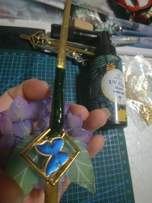 热缩片 无尽夏紫阳花发簪 第7步