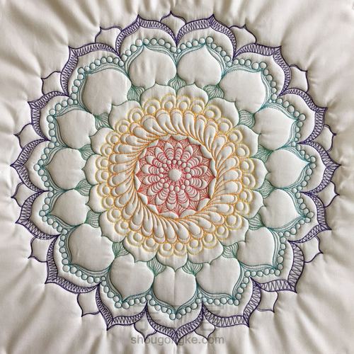 机缝自由压线--莲花。 第8步