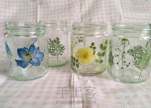 押花玻璃瓶～笔筒，收纳，水培容器 第14步