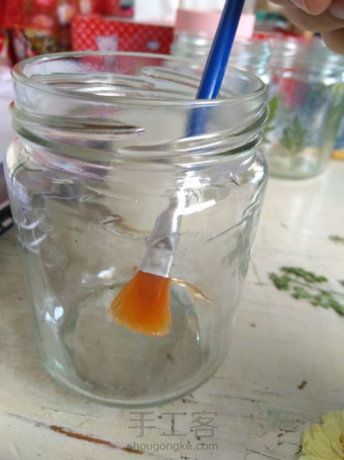 押花玻璃瓶～笔筒，收纳，水培容器 第3步