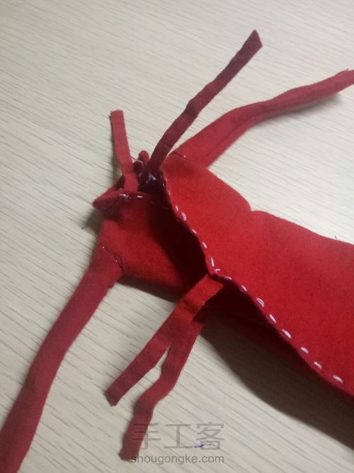 六分娃衣——红色旗袍 第11步