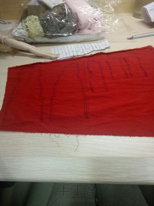 六分娃衣——红色旗袍 第4步