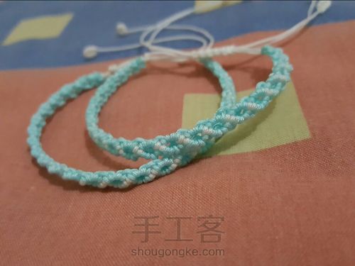 【冰】超级简单小清新的斜卷结手绳 第15步
