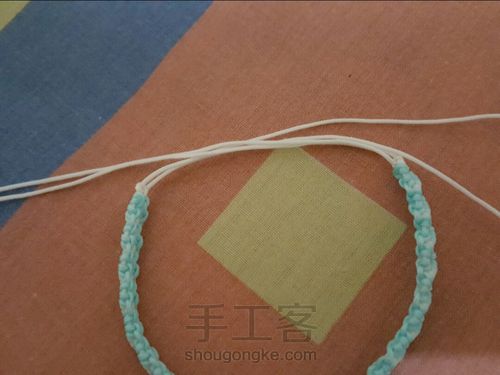 【冰】超级简单小清新的斜卷结手绳 第7步