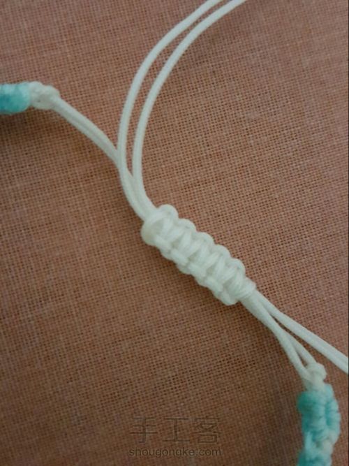 【冰】超级简单小清新的斜卷结手绳 第8步