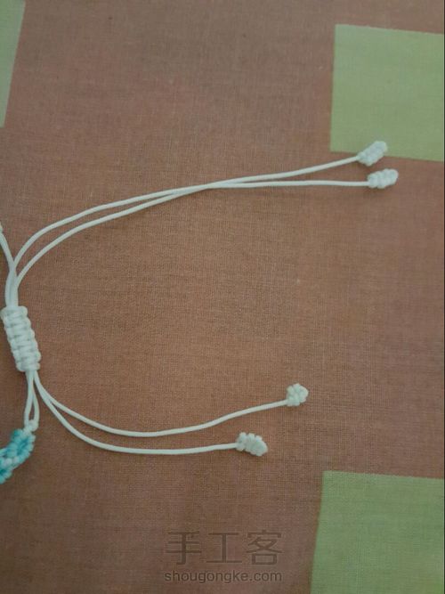 【冰】超级简单小清新的斜卷结手绳 第9步