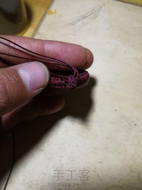 随形拉长石简易包绳 第10步