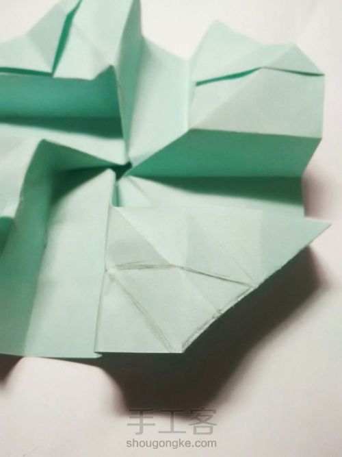 超详细的川崎玫瑰折纸教程（下） 第20步