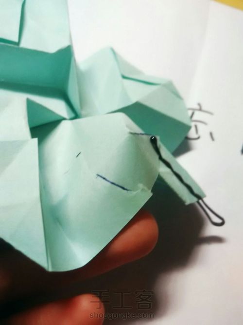 超详细的川崎玫瑰折纸教程（下） 第30步