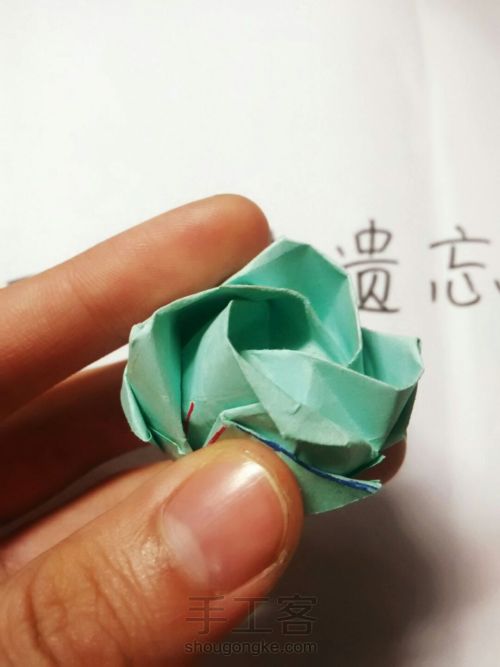 超详细的川崎玫瑰折纸教程（下） 第57步