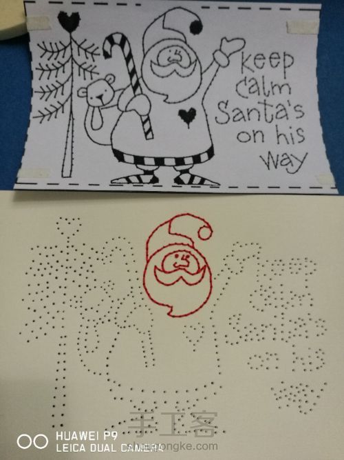 圣诞老人纸刺绣装饰画 第3步
