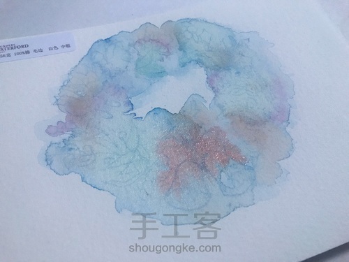 ｛水彩｝圣诞花环 第1步