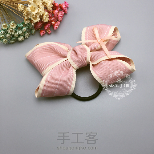 【公主手作】韩版布艺可爱双层蝴蝶结发圈制作教程 第2步