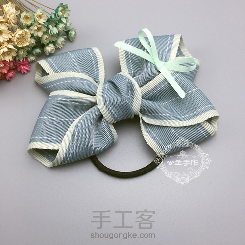 【公主手作】韩版布艺可爱双层蝴蝶结发圈制作教程 第18步
