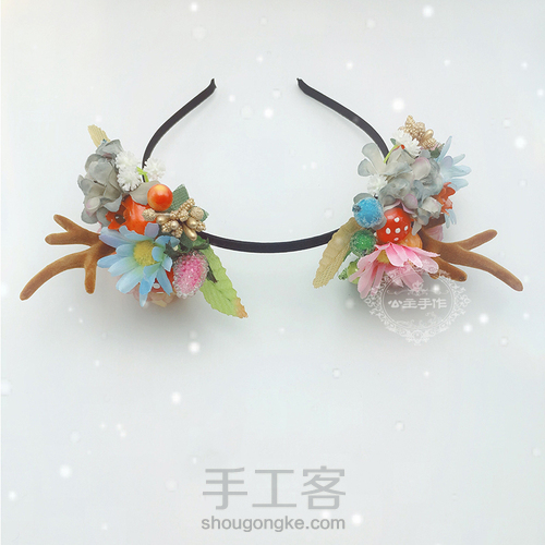 【公主手作】圣诞节森女系麋鹿角发饰教程【材料/成品可购】 第3步