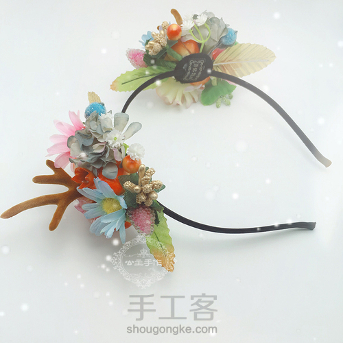 【公主手作】圣诞节森女系麋鹿角发饰教程【材料/成品可购】 第20步