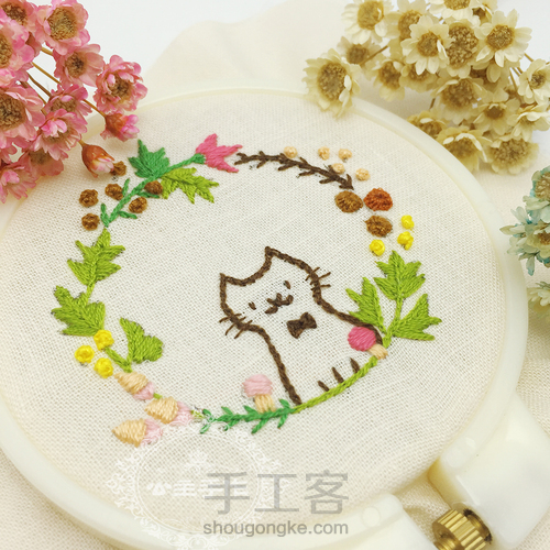 【公主手作】治愈系猫咪手工刺绣【原创教程】 第2步